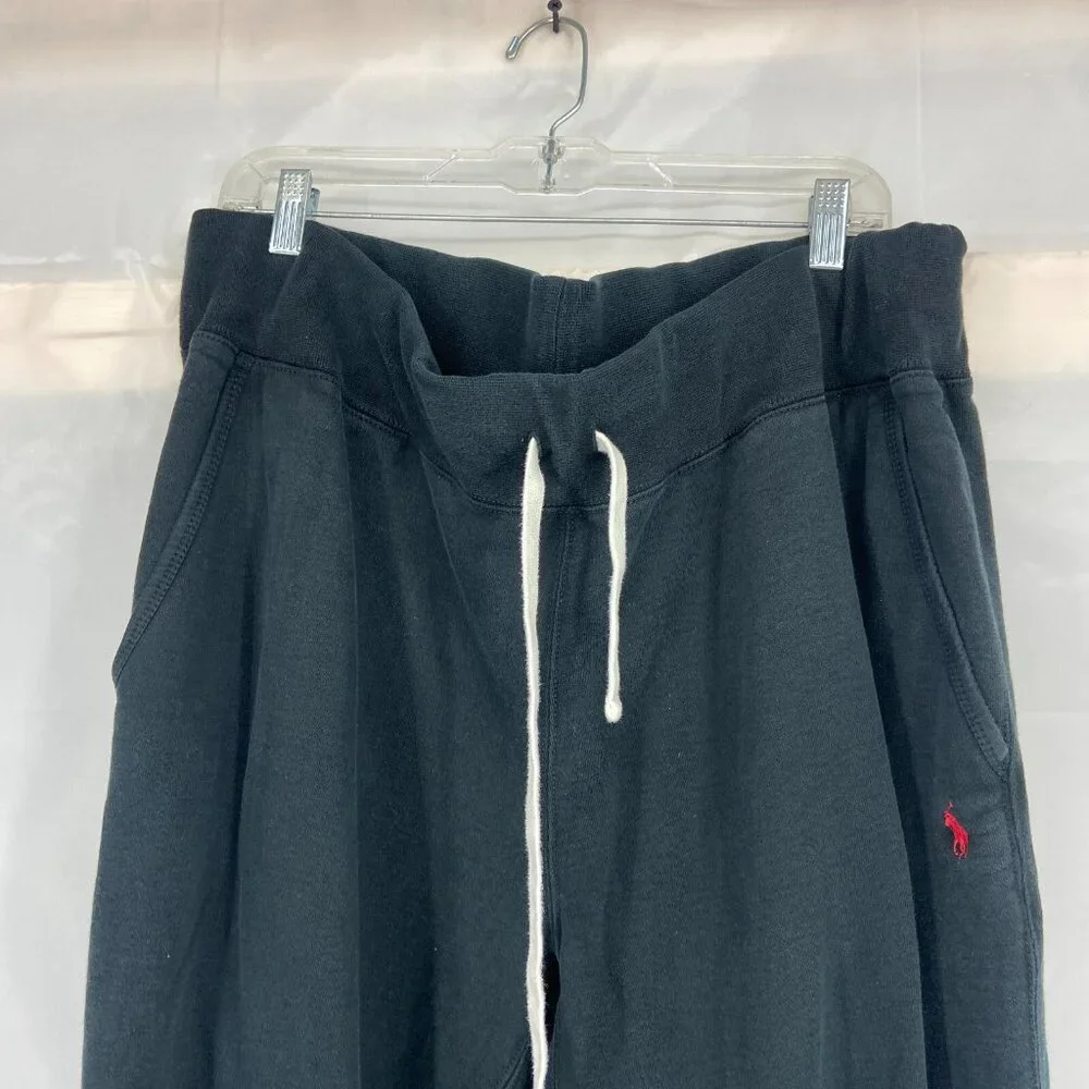 Polo Ralph Lauren Men Big 2X Sweatpants Black Straight Leg Drawstring Waist Adj